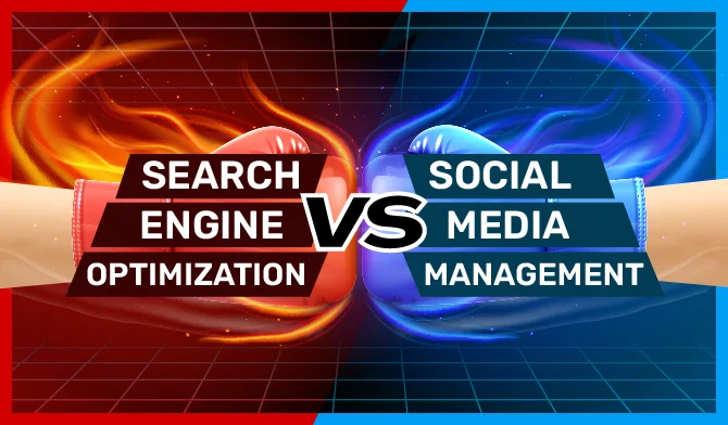 Is search engine optimization better than social media marketing banner by Marketing Grey