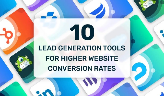 10 Lead Generation Tools for Higher Website Conversion Rates banner by Marketing Grey